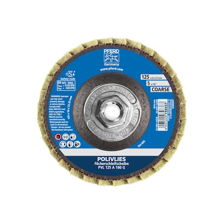 Pferd 5" POLIVLIES Non-Woven Flap Disc - 5/8-11 Thread - Coarse Grade 43288
